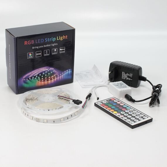 Набор светодиодной ленты 5XRGB30-A03 X13 (12V, RGB 30led/m 5m, IR, адаптер 220V, IP20)