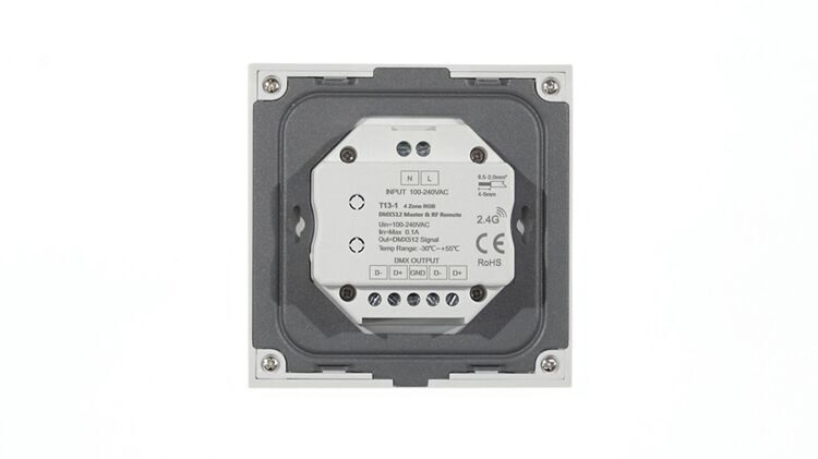 Сенсорная панель T13-1 White IC75 (220V, RGB, 4 zone, DMX512, RF 2.4GHz)