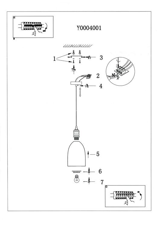 Люстра абажур Y0004001 PA23 (220V, E27)