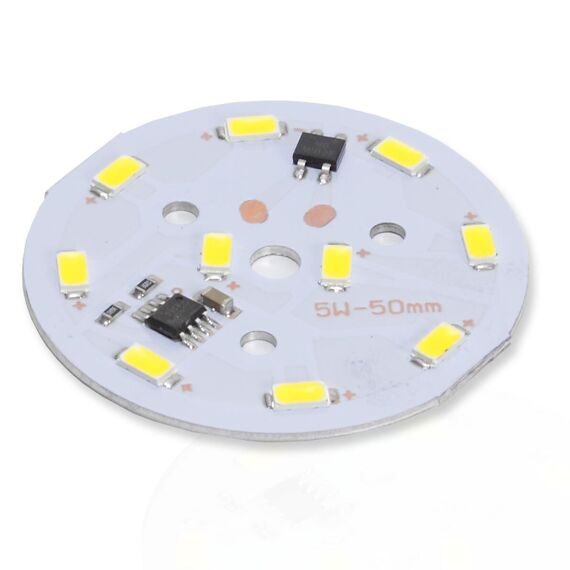 Светодиодная матрица 2835, 12 led, 220V, 5W, Ф50mm, D145, warm white